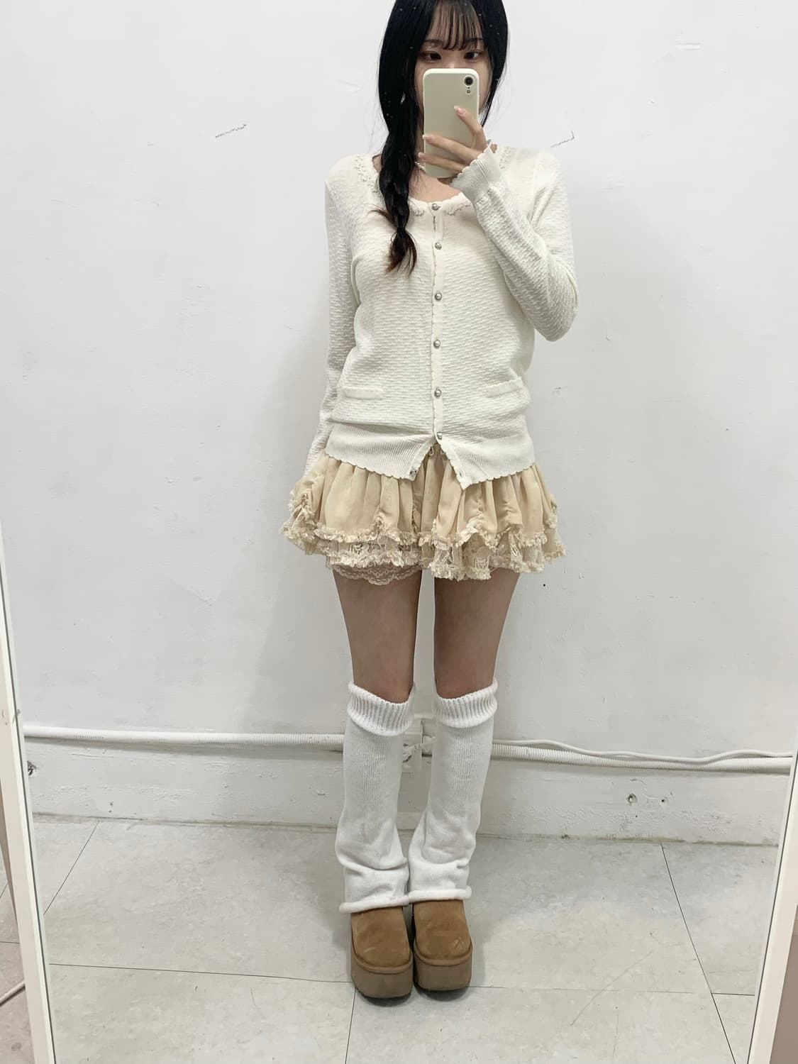 [C.D.S] 로걀 달천깔 비즈 레이스 가디건 상품이미지2