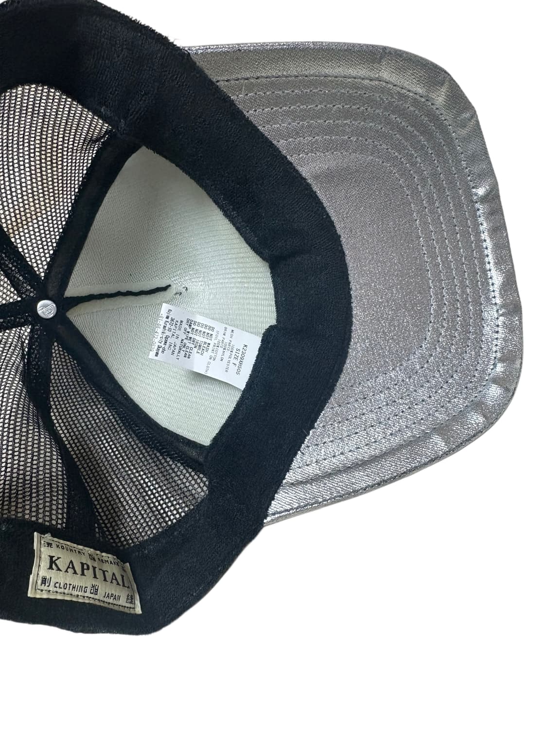 캐피탈 컨트리 펄 크러쳐 PT 실버 브림 트러커 캡 블랙 상품이미지3