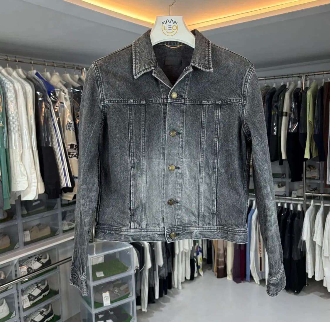 [정품] 생로랑 워시드 블랙 데님 자켓 (M) 남녀공용 상품이미지1