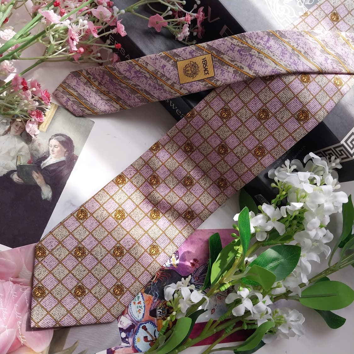 베르사체 넥타이 인디핑크 메두사 패턴 A+등급 K2480
 상품이미지3