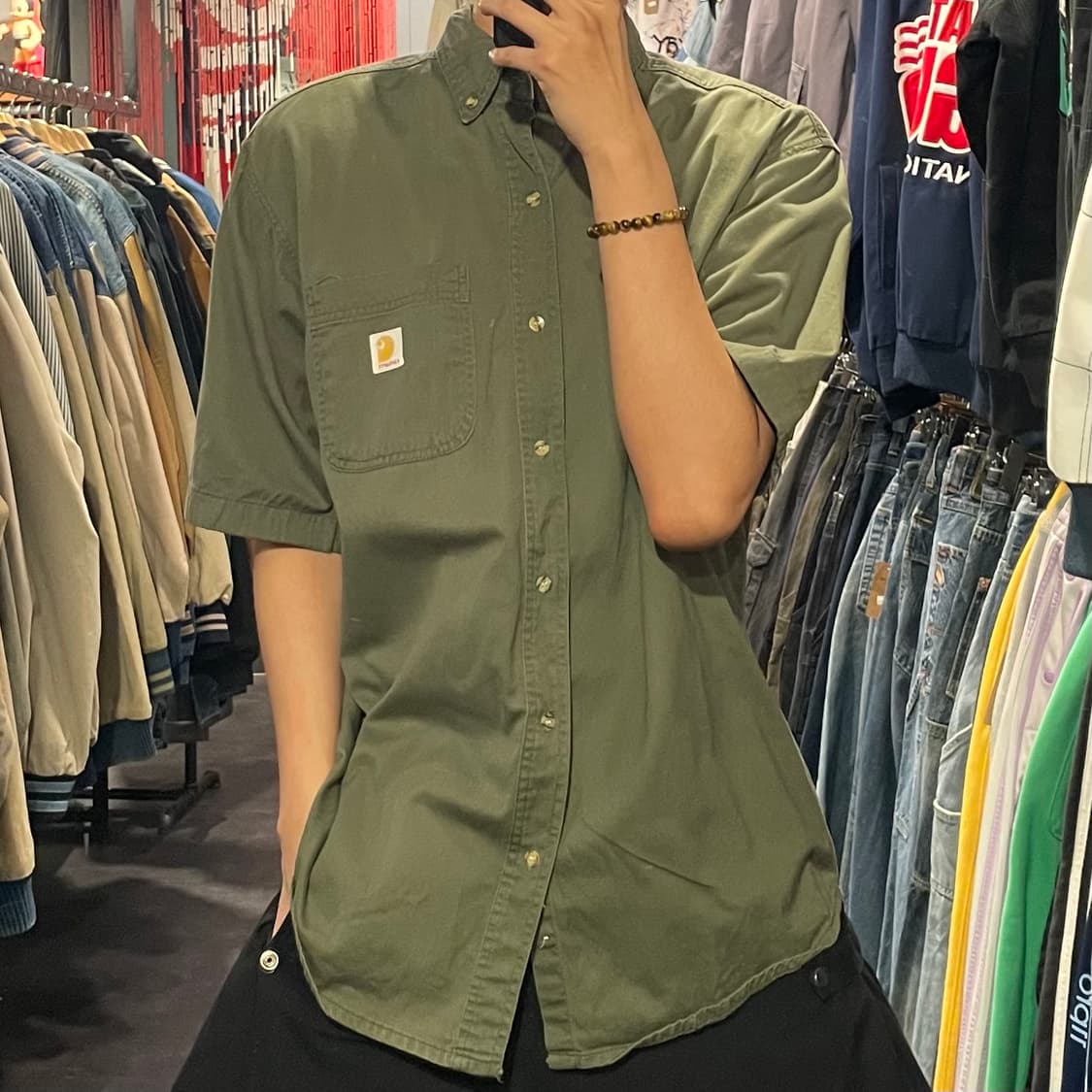 [IM] carhartt 칼하트 카키 반팔셔츠 상품이미지1