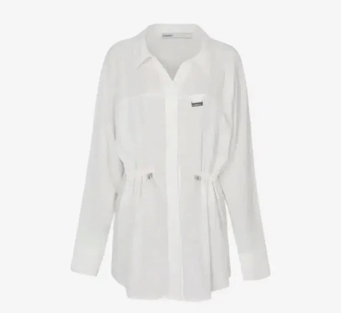 보헤미안서울 오픈카라 스트링 셔츠 화이트 상품이미지1