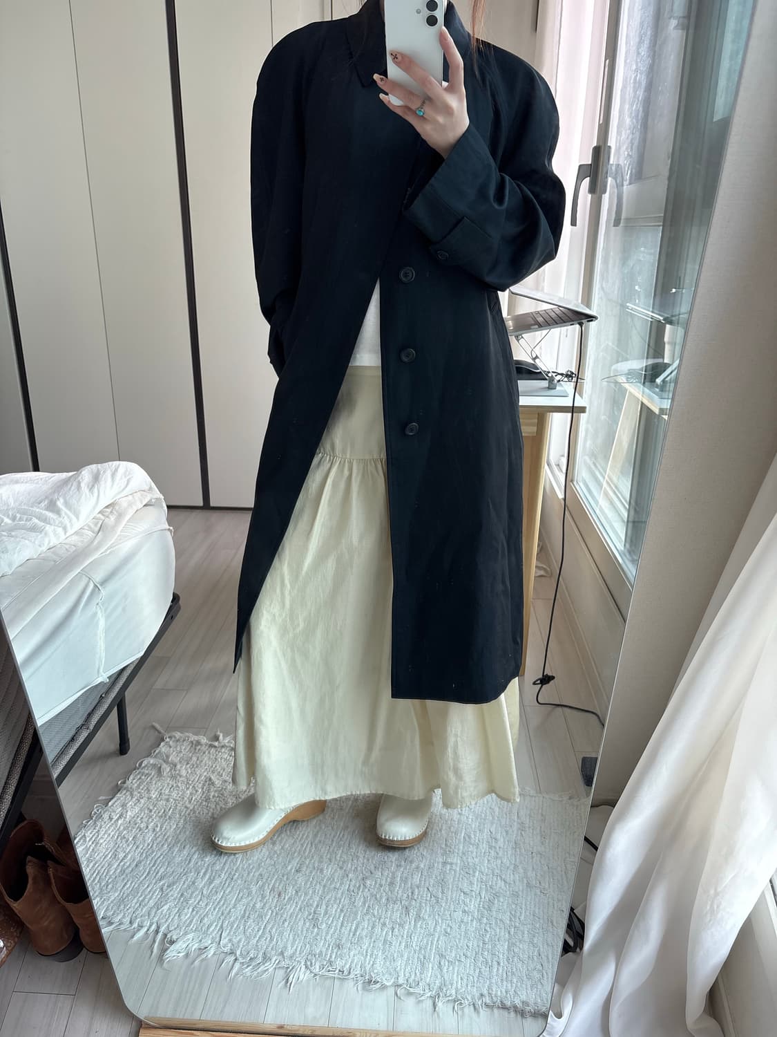Navy Daddy Fit Trench Coat 상품이미지2