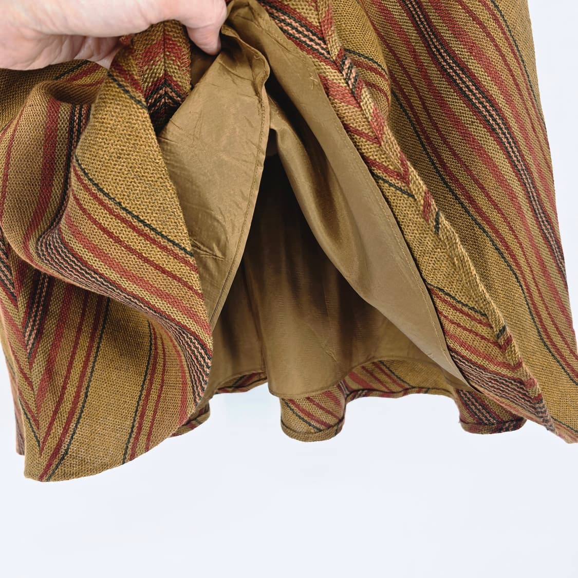 Lauren Ralph Lauren 브라운 스트라이프 린넨 롱 스커트 상품이미지7