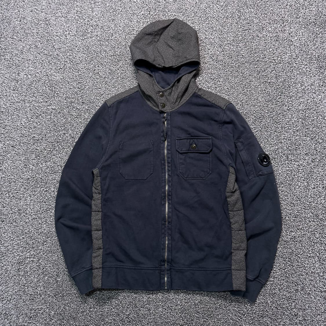 Name : C.P.컴퍼니 사이드 렌즈 네이비 배색 후드집업 :) 상품이미지1