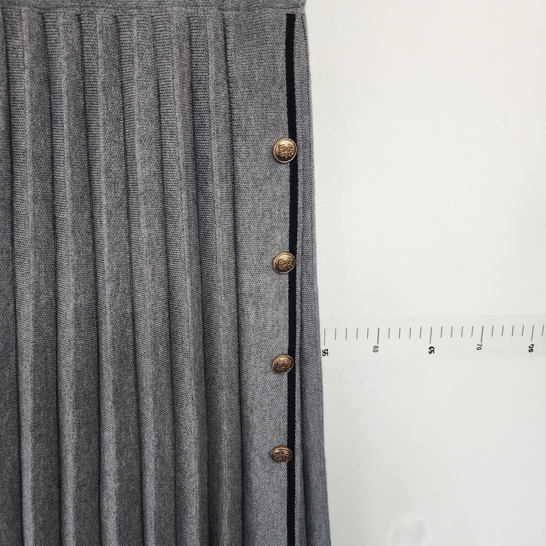 명품 그레이 플리츠 롱 스커트 상품이미지4