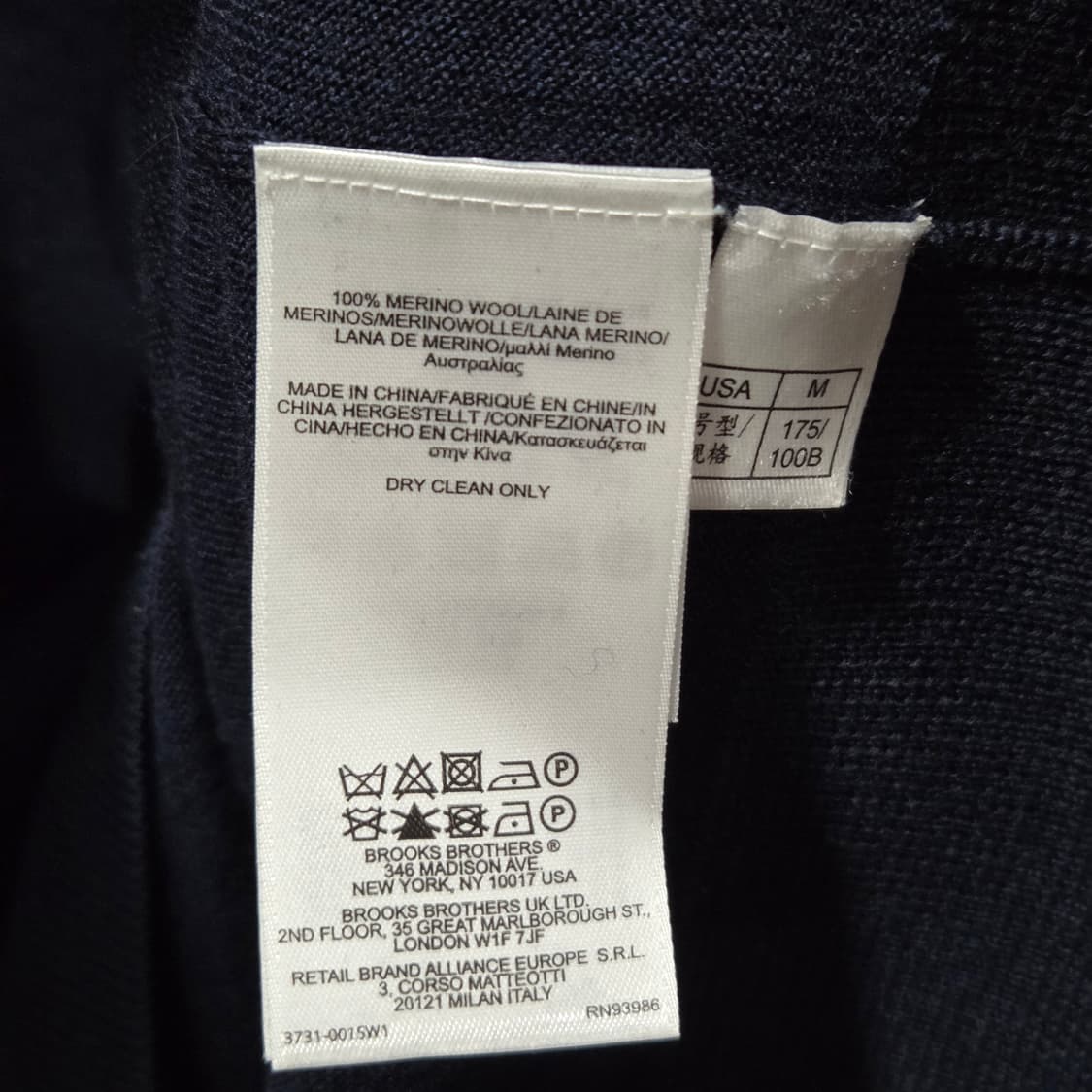 브룩스브라더스 메리노울 네이비 니트 M 상품이미지4