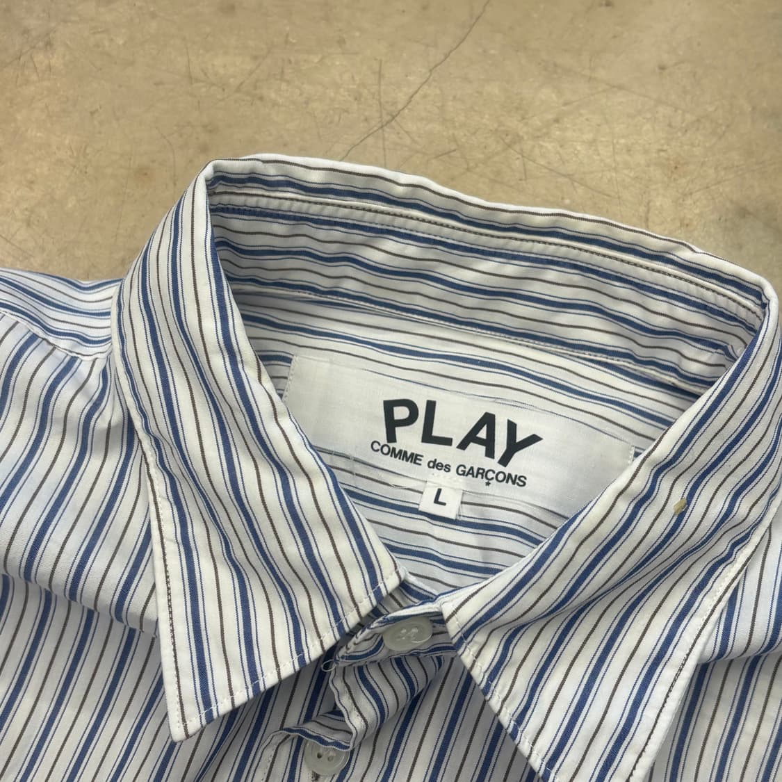 🫶🏻 꼼데가르송 Stripe 블랙 와펜 셔츠 🫶🏻 상품이미지4