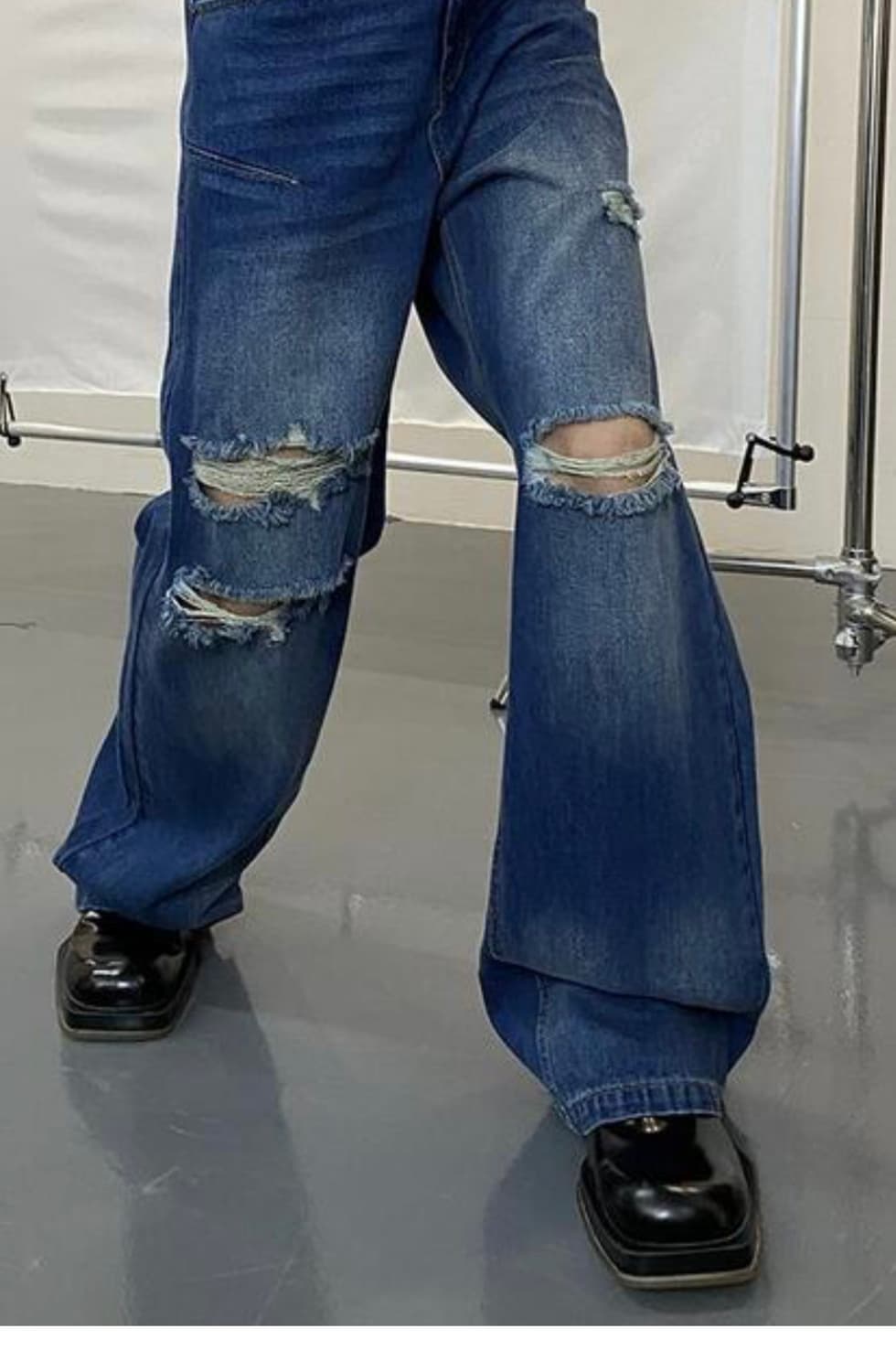 우마미즘 DISTRESSED DENIM JEANS WASH xl 상품이미지3