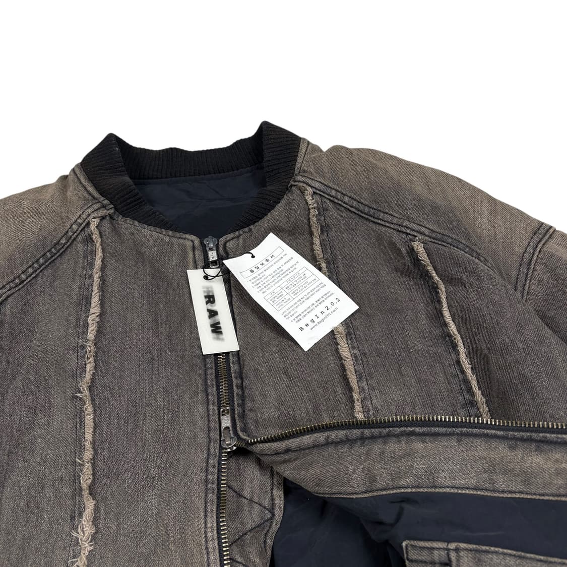 비긴202 빈티지 워싱 컷오프 데님 MA-1 상품이미지2