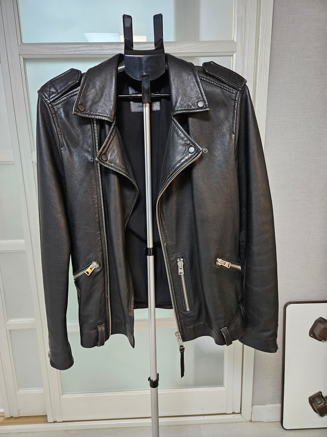 올세인츠 카하와 더블 라이더 자켓, 블랙, S 상품이미지1