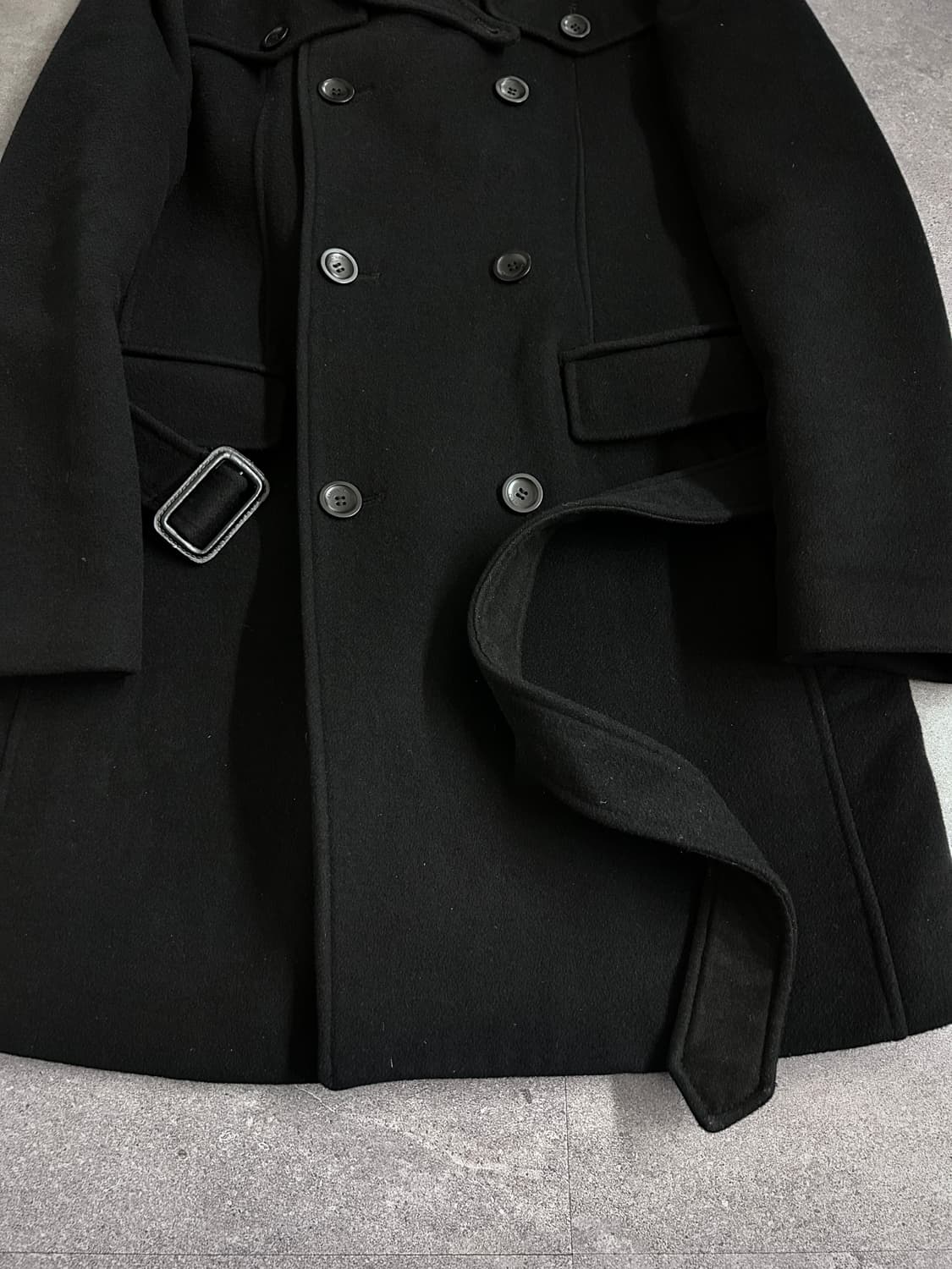 하이넥 판넬 더블 코트 상품이미지6