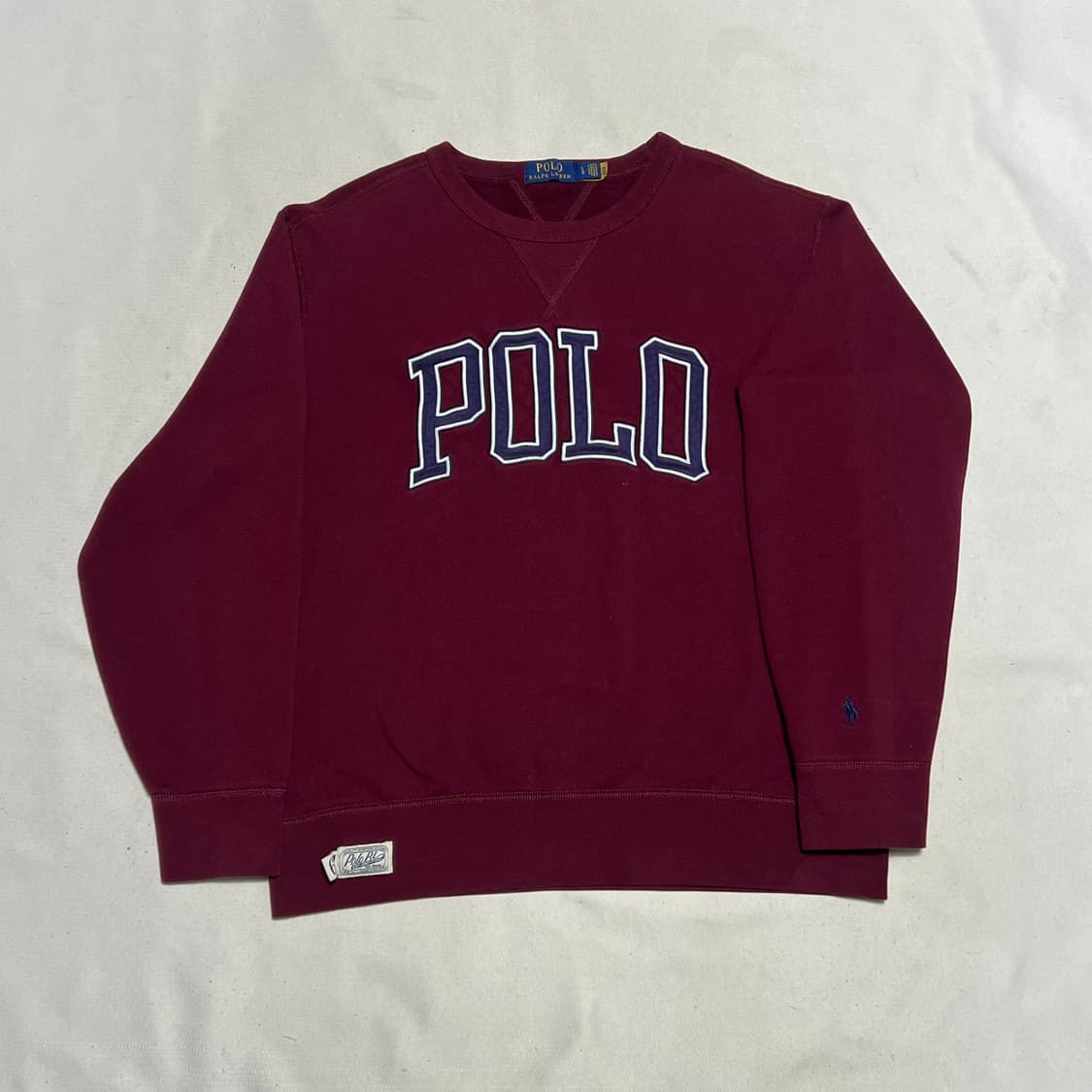 L 폴로랄프로렌 빅로고 버건디 기모 맨투맨 상품이미지2