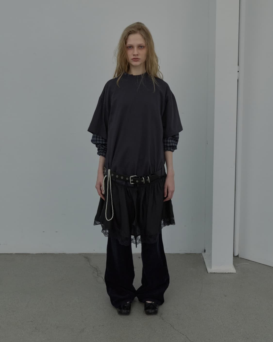 LCDC 레이스 트림 저지 드레스 상품이미지1