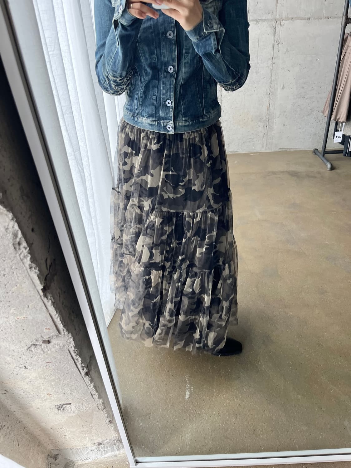 카모플라쥬 더블 튤 롱 스커트 상품이미지5