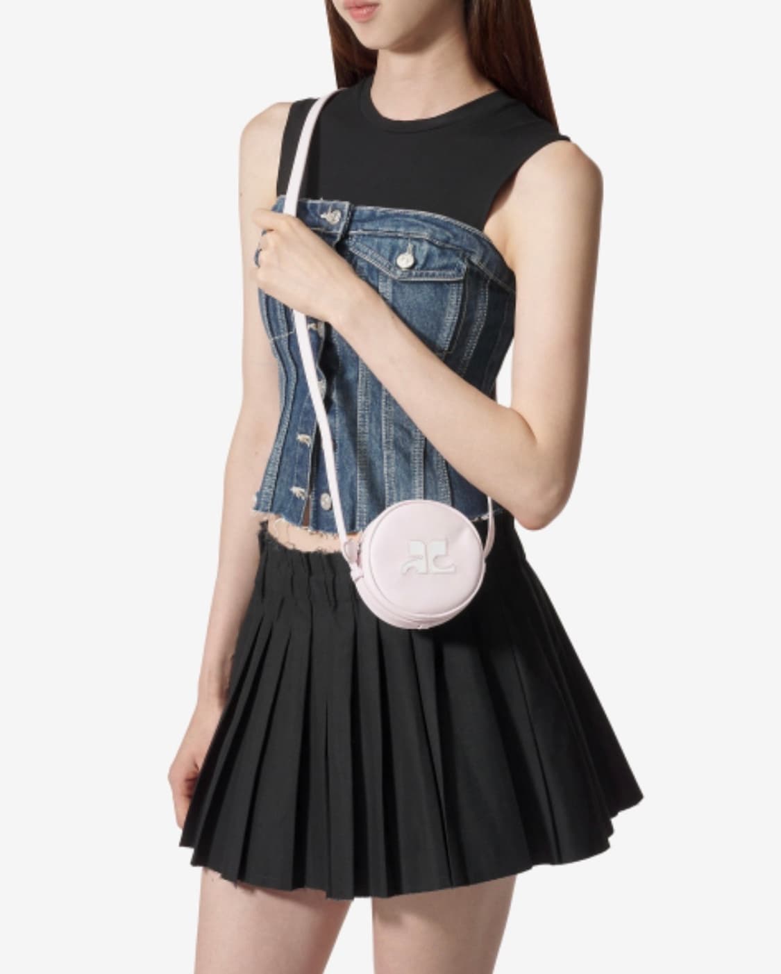 꾸레쥬 리에디션 서클 크로스 미니백 (정품) 핑크 상품이미지2