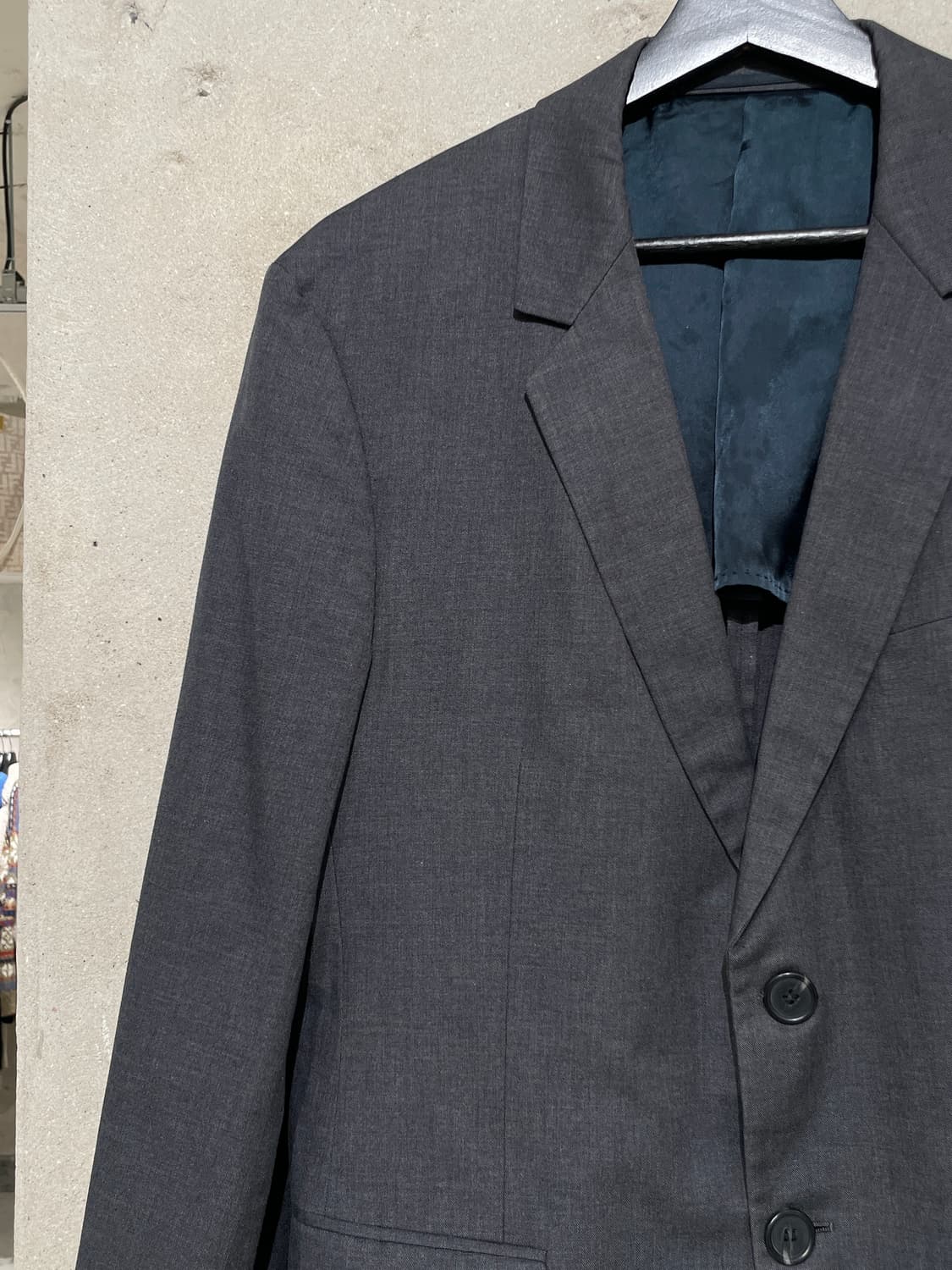 프라다 차콜 클래식 플랩포켓 2B 코튼 블레이저 상품이미지2