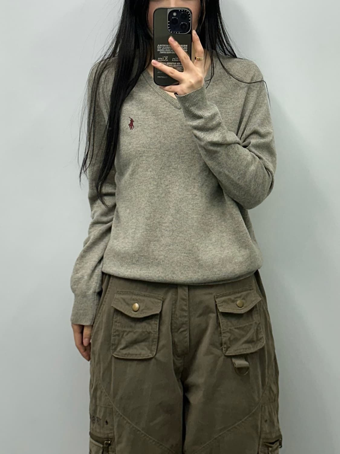 폴로 랄프로렌 신형 피마코튼 그레이 브이넥 니트 상품이미지1