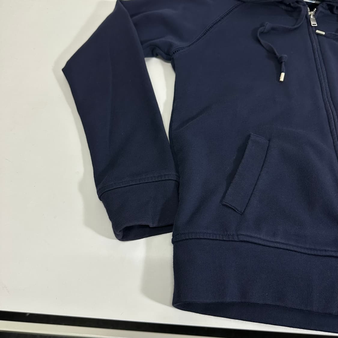 우먼M 라코스테 네이비 기본로고 면 후드집업 상품이미지2