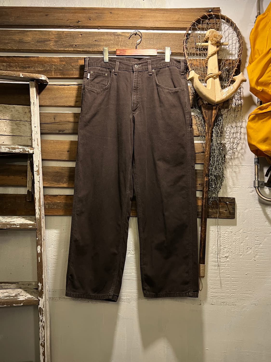 [36]칼하트 USA 빈티지 워싱 다크브라운 싱글니 카펜터 워크 팬츠 상품이미지2