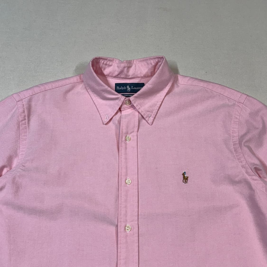 XL) 폴로 랄프로렌 클래식 핑크 옥스포드 셔츠 커스텀핏 상품이미지3
