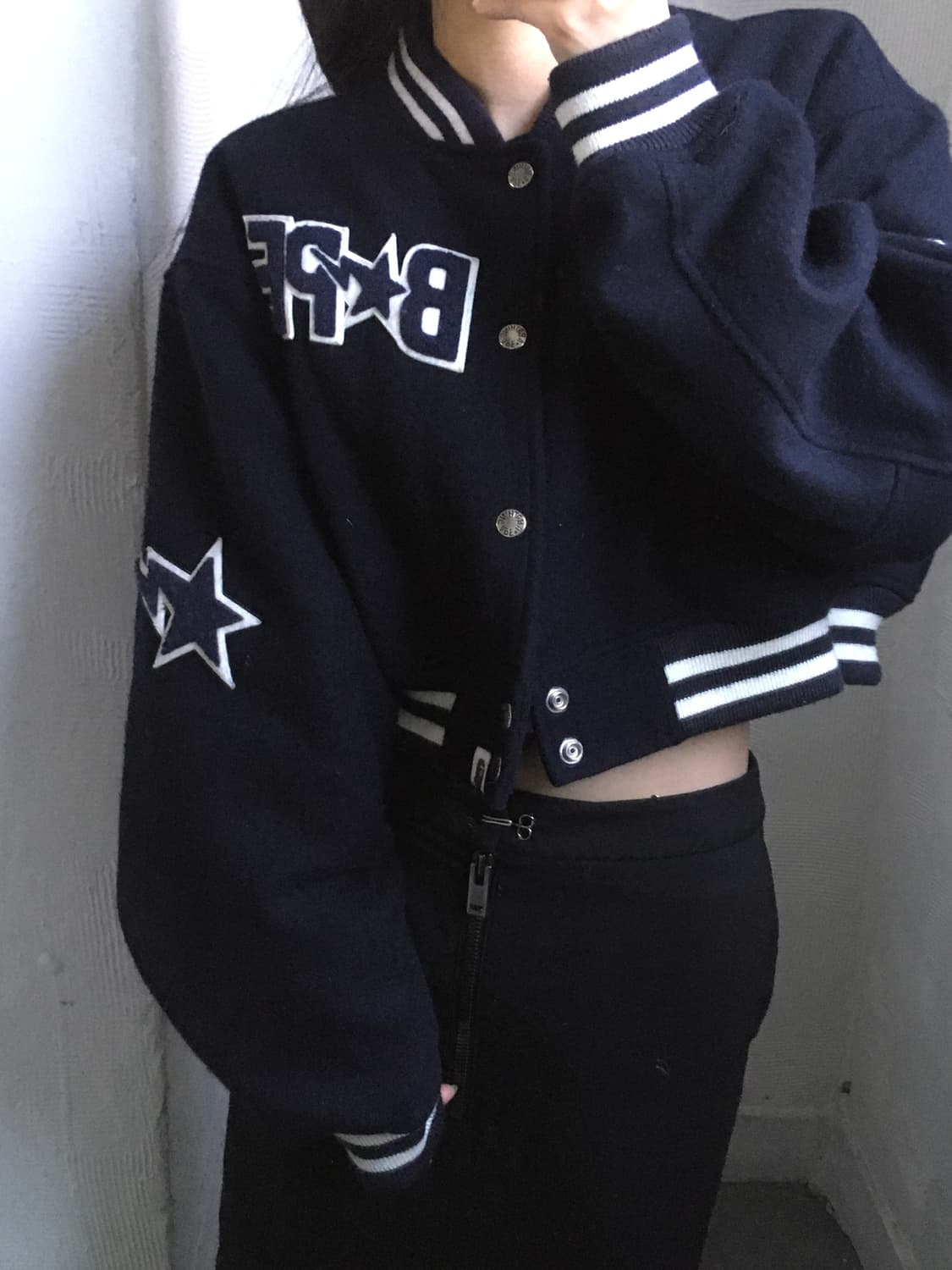 Bape 베이프 24SS 우먼 크롭 바시티 자켓 상품이미지3