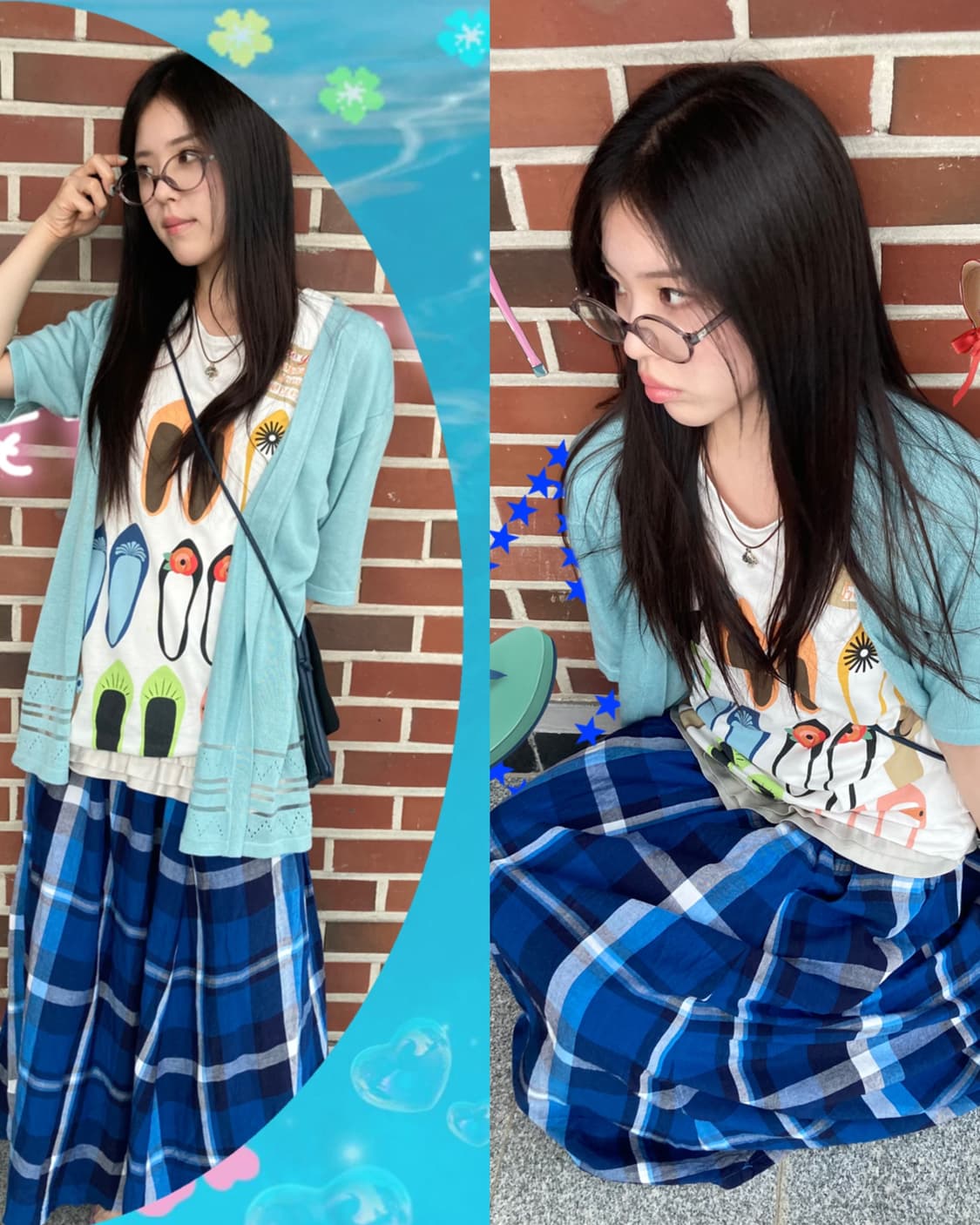 블루샤베트 괴짜소녀 빈티지 코디세트 4pcs 상품이미지1