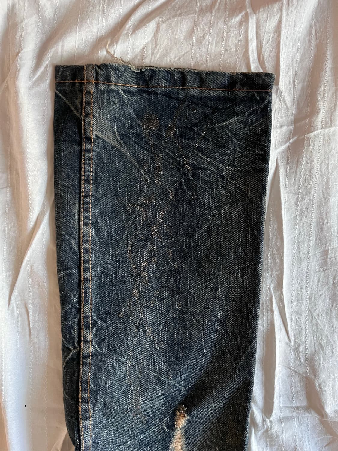 Distressed Pearl Boot cut Y2K Denim 상품이미지4