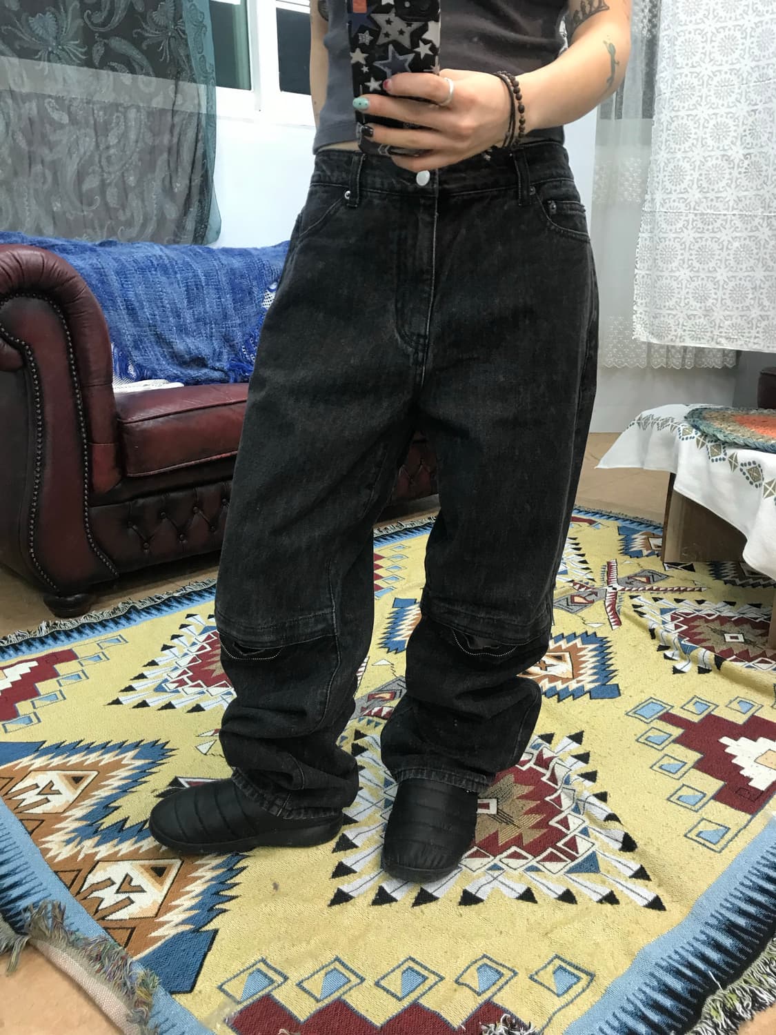 비슬로우 디테일 흑청 데님팬츠  상품이미지1