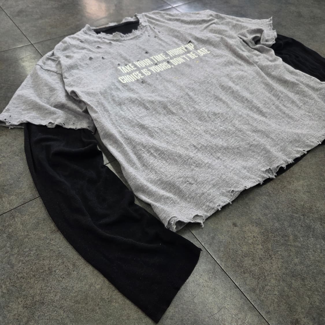 빈티지 긴팔 레이어드 티셔츠 상품이미지5