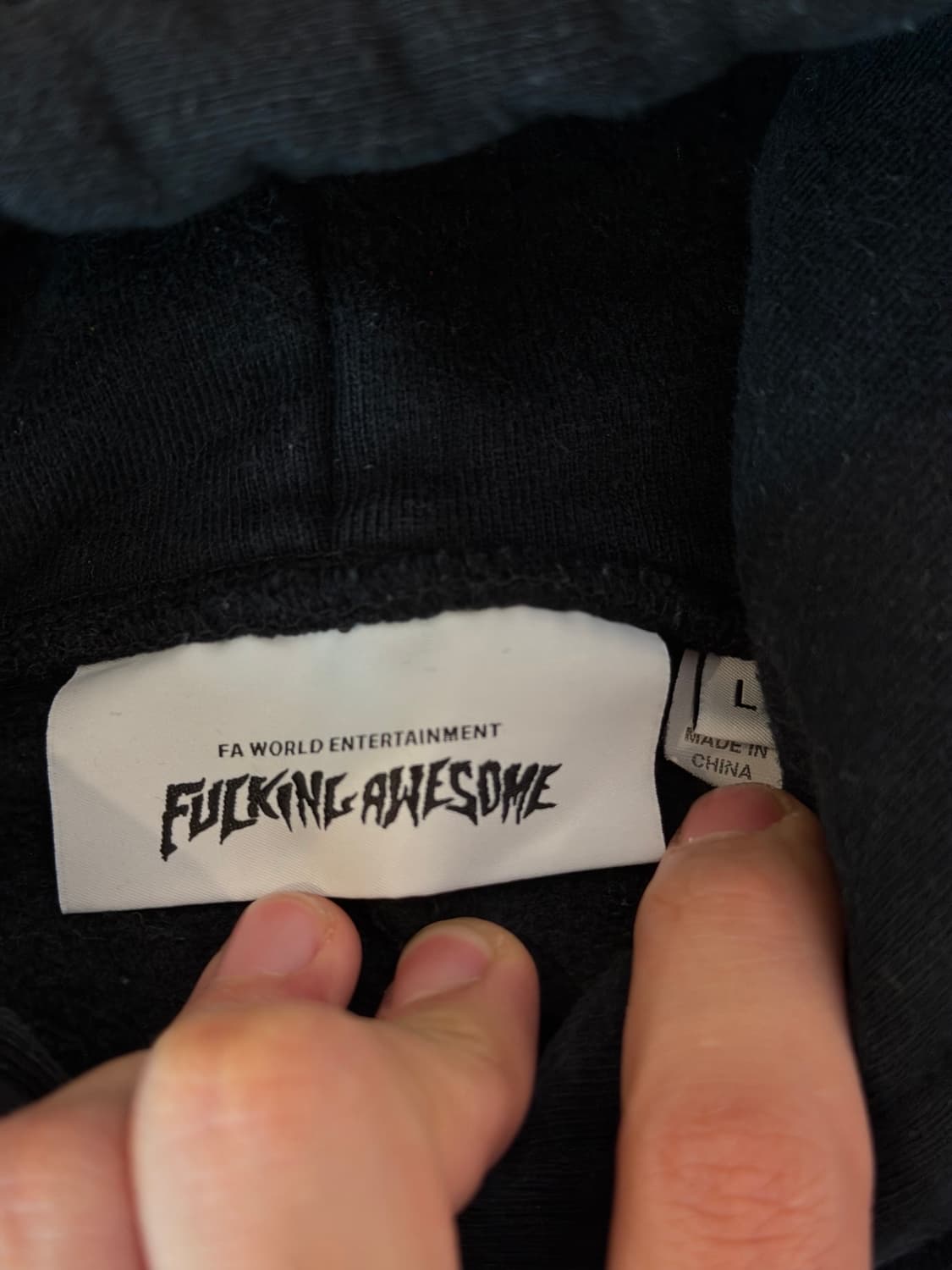 퍼킹어썸 큐피드 엔젤 센터로고 후드티 블랙 상품이미지6