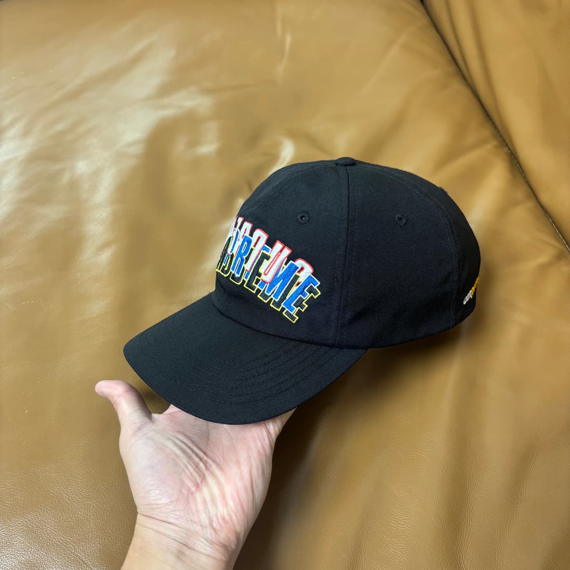 Supreme 슈프림 코듀라 트리플 로고 블랙 6패널 볼캡 모자 상품이미지5