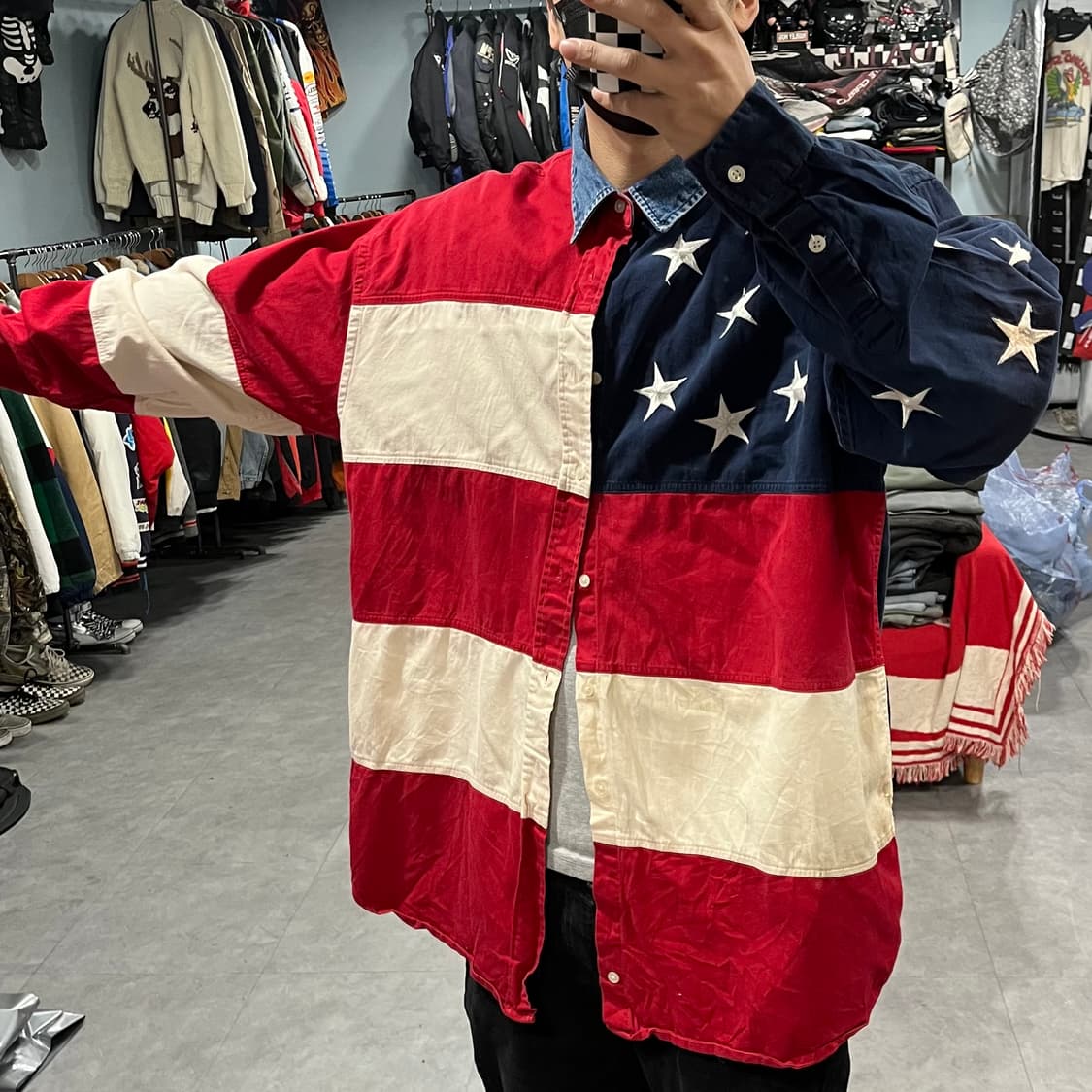 90s TommyJeans 성조기 셔츠 (110) 상품이미지9