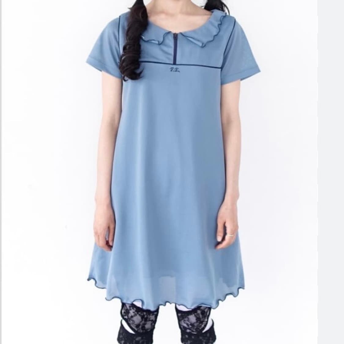 샵페어리 mesh lining babydoll dress (blue) 상품이미지1
