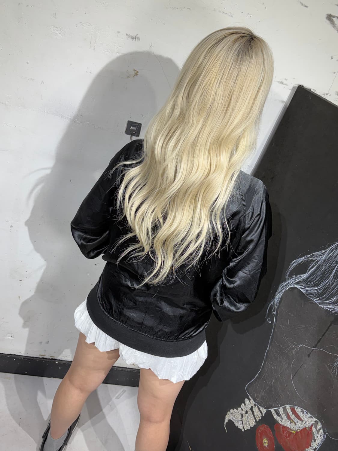 Jpn 일본 빈티지 리버시블 양면 스카잔 사틴 스카쟌 M 상품이미지8