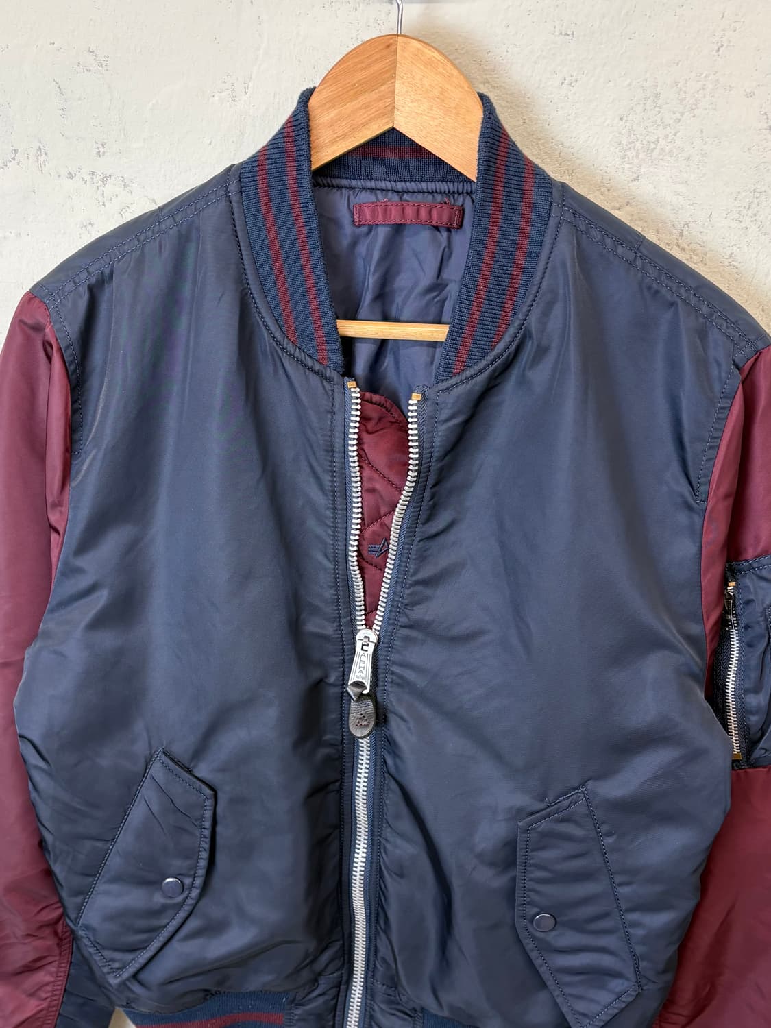 알파인더스트리 블루 마룬 리버시블 ma1 상품이미지4