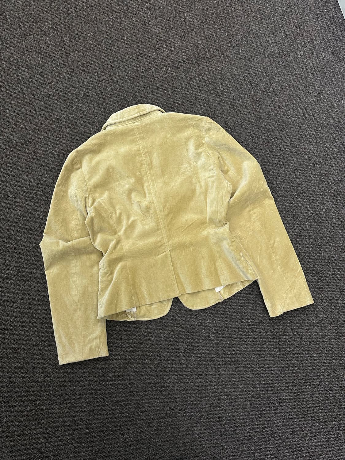 M)Japanese vintage 여성 옐로우 스웨이드 블레이저 상품이미지4