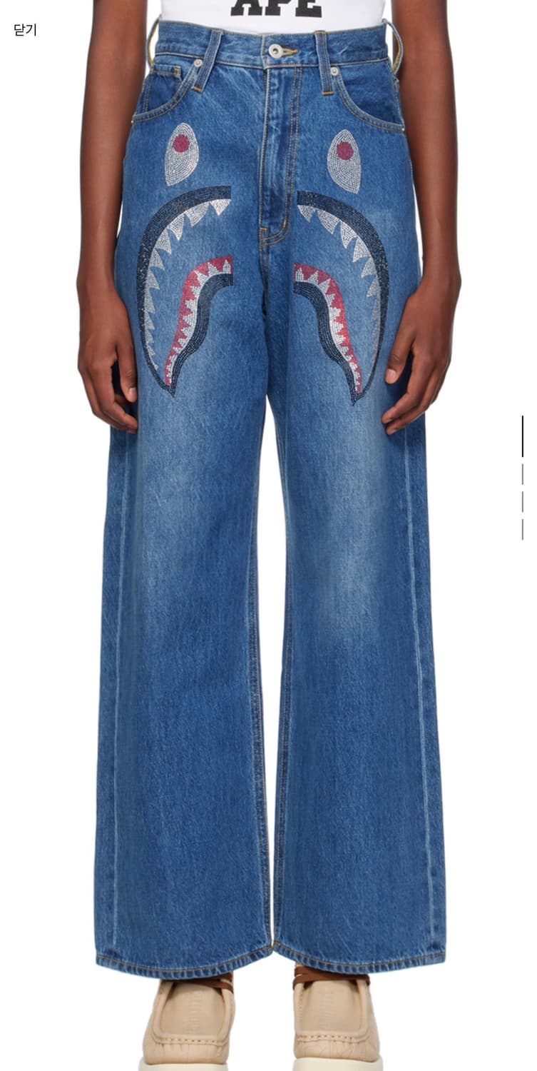 베이프(BAPE) 인디고 블루 샤크 청바지 상품이미지2