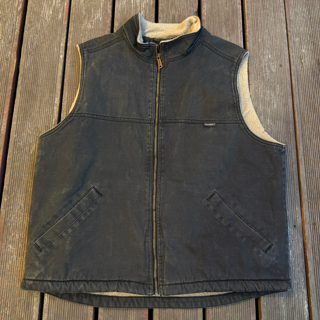 빈티지 양털 워크 베스트 차콜 상품이미지1