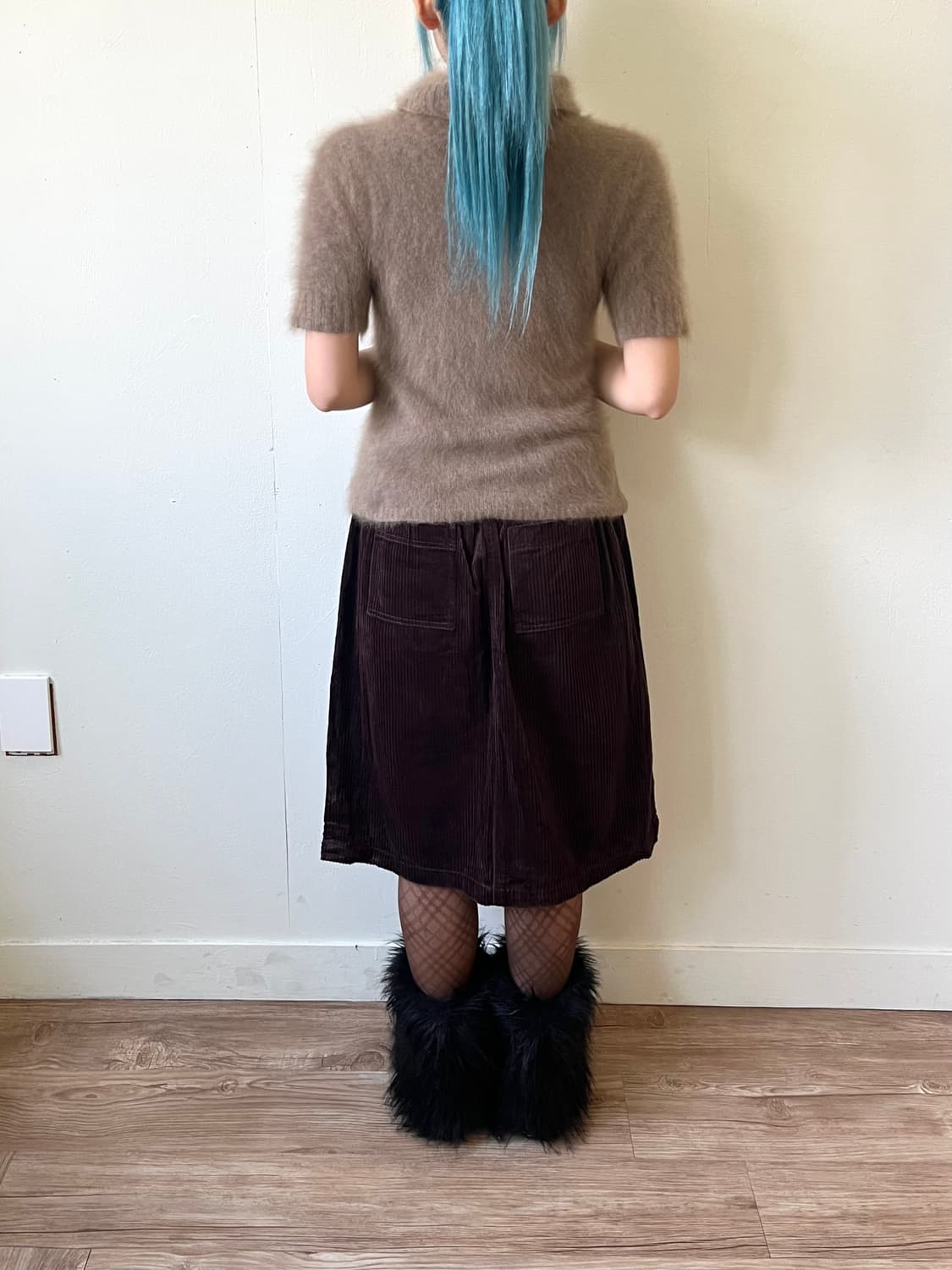 earth music 브라운 골덴 스커트 상품이미지9