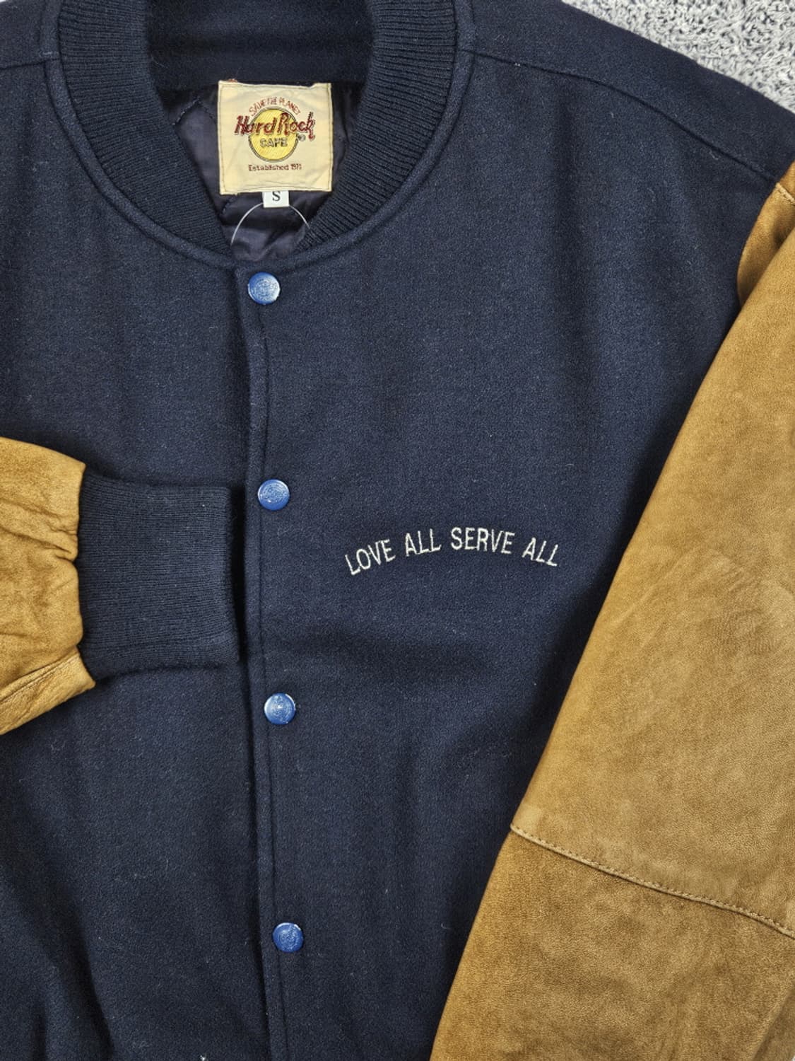 90's 하드락카페 코수멜 배색 바시티 자켓 ( S ) / 10101 상품이미지6