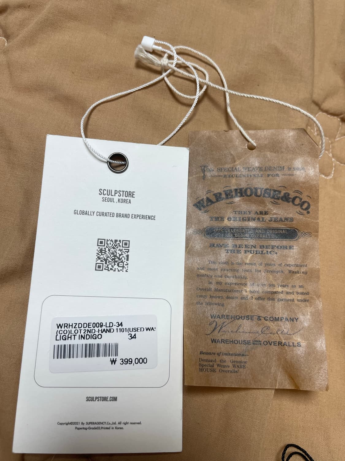 웨어하우스 1101 34사이즈 판매 (노수선 노세탁) 상품이미지9