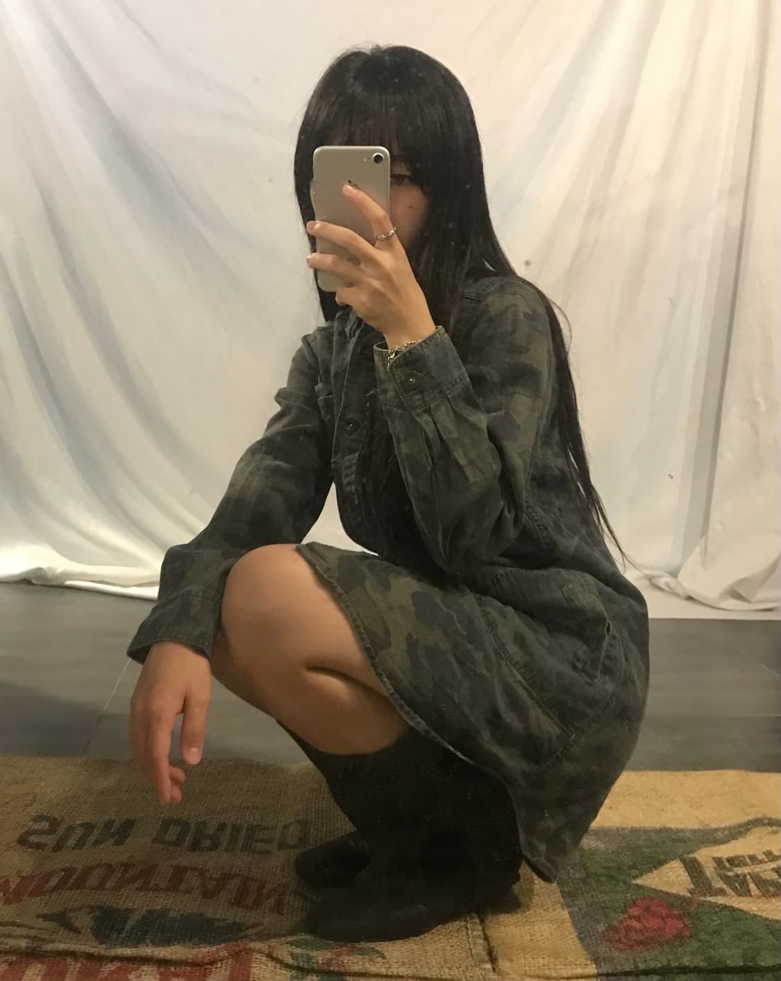 camo denim shirt dress 상품이미지3