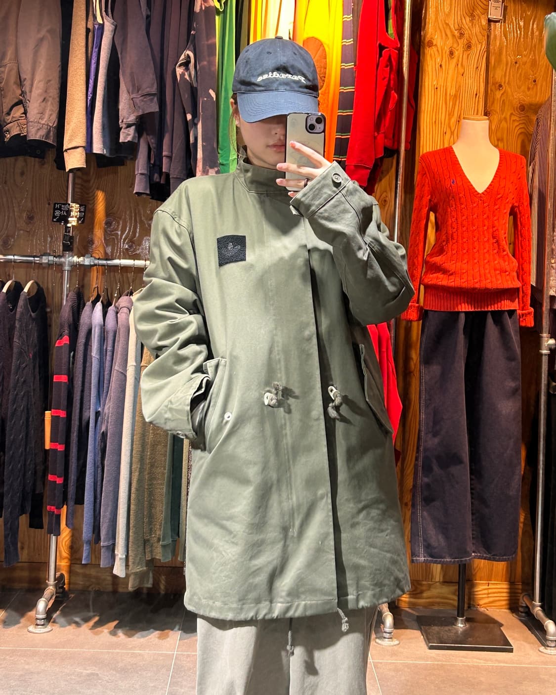 S 아디다스 올리브카키 피쉬테일 개파카 야상 상품이미지1