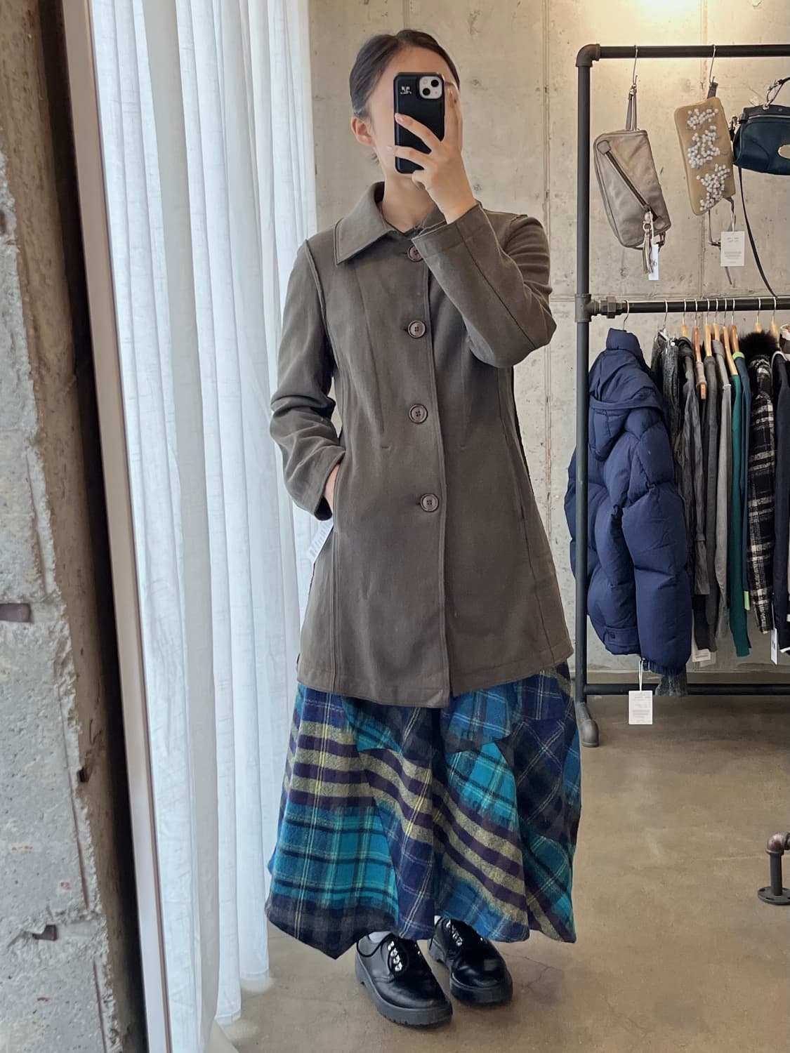 ZUCCA 빅 버튼 롱 코트 상품이미지3