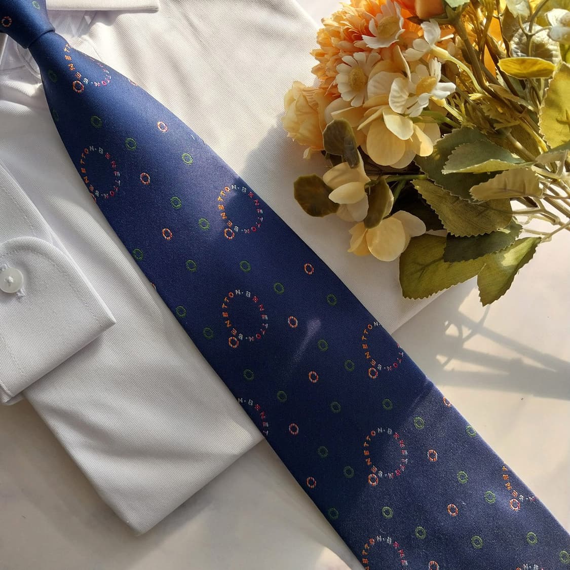 베네통 실크 원 포인트 자카드 넥타이 9.5cm A+~A등급 K1493
 상품이미지7