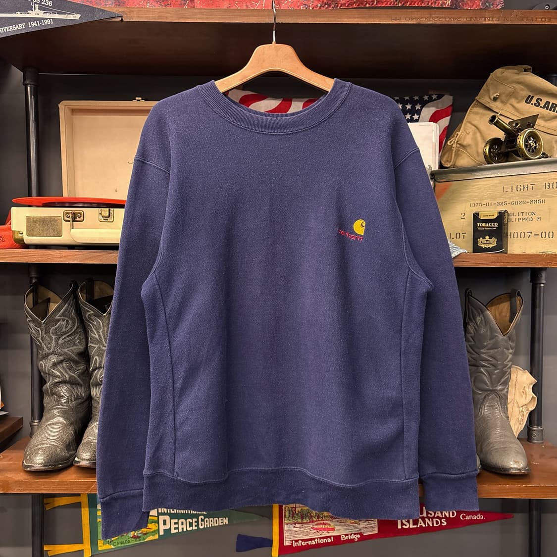 90s 칼하트 러기드 라인 리버스위브 컬러로고 스웻셔츠 N1242 상품이미지1