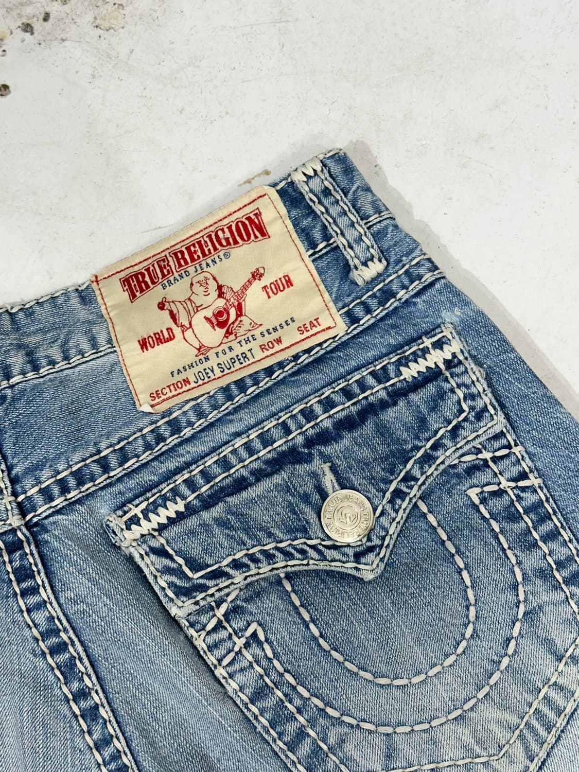 트루 릴리전 연청 와이드 부츠컷 조이 슈퍼 티 데님 부츠컷 청바지 상품이미지6