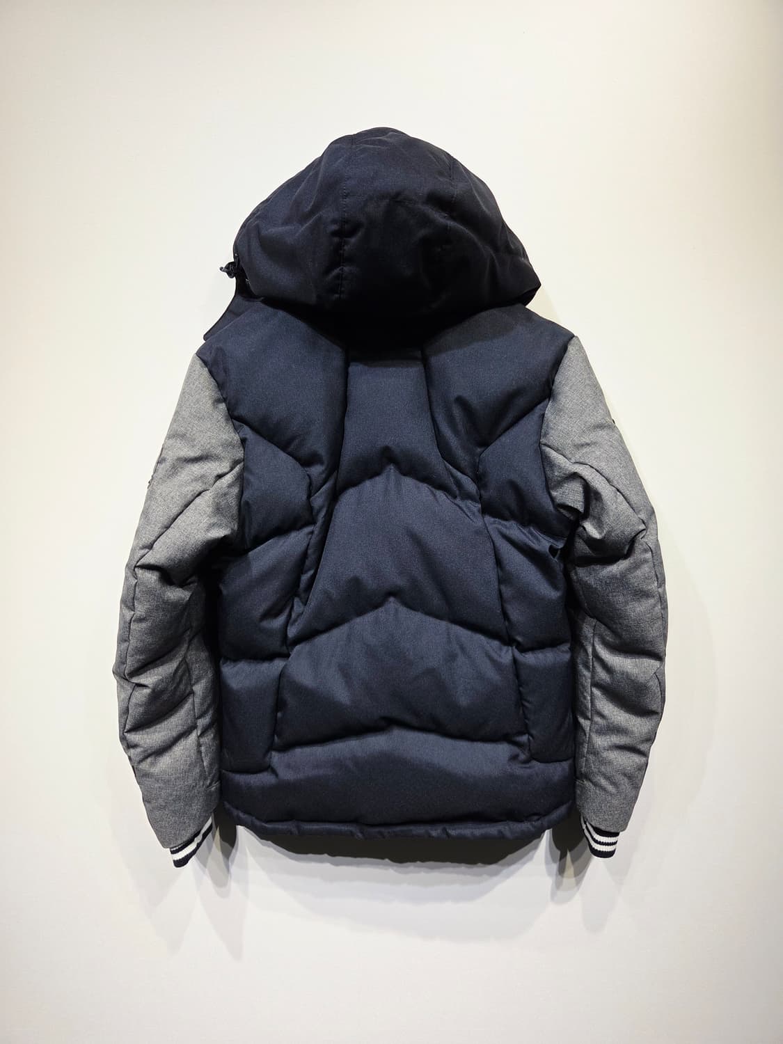 윌슨 네이비/회색 단가라 후드 다운 패딩 점퍼_95 상품이미지5