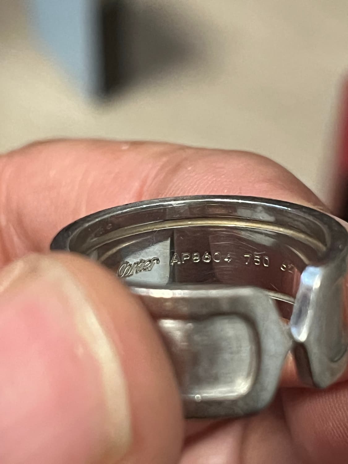 Cartier 더블C데코링 62호 18K 화이트골드 13.32g 상품이미지2